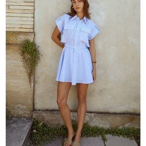 Striped Blue and White Women's Dress